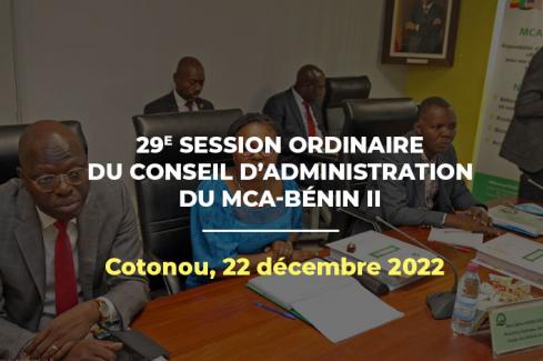 29e session ordinaire du conseil d'administration du MCA-Bénin II
