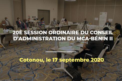 20è session ordinaire du conseil d'administration du MCA-Bénin II
